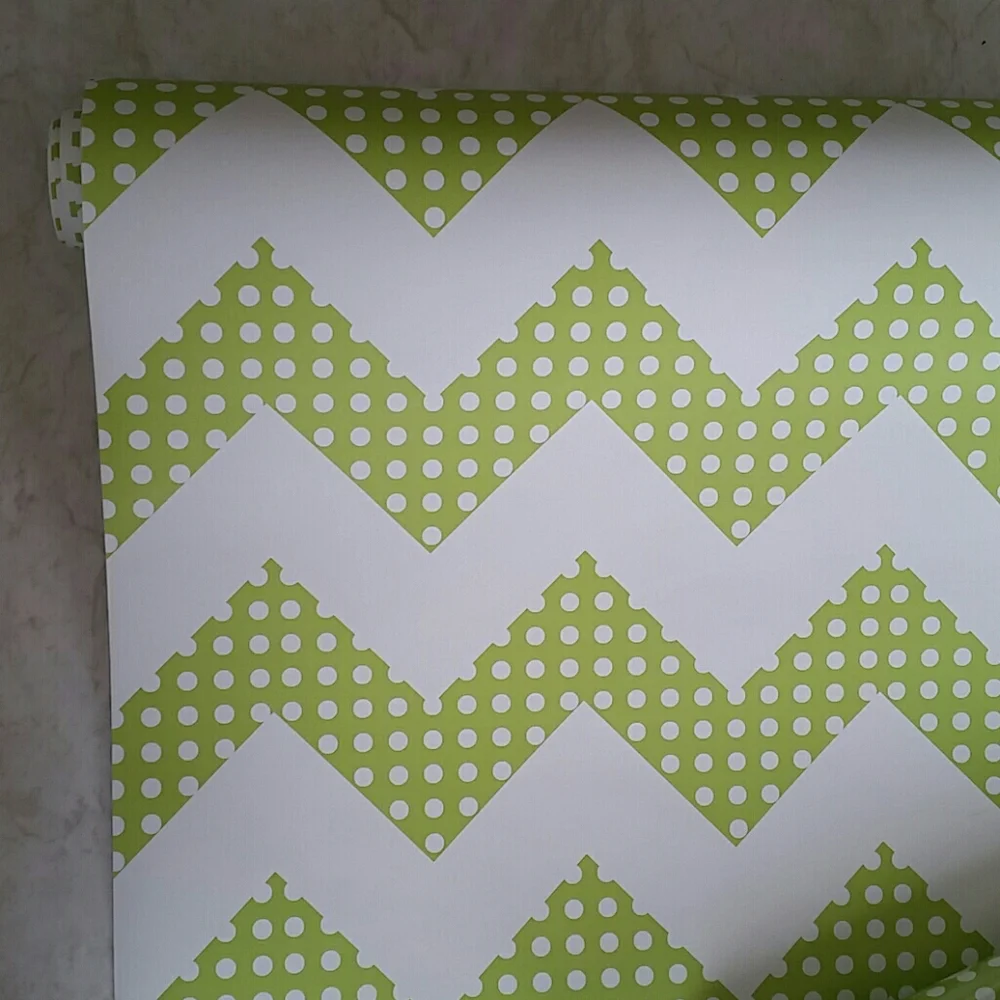 Wallpaper Green & White Chevron Retro Kids Room